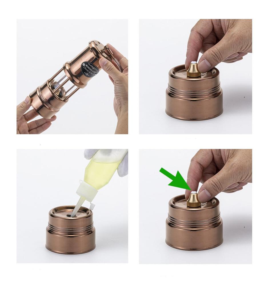 Oil Lantern, Kerosene Lamp, Candle Lamp, Fuel-Powered Camping Lantern, Hand Lantern, Outdoor Light, Vintage Mining Lamp (Gold)