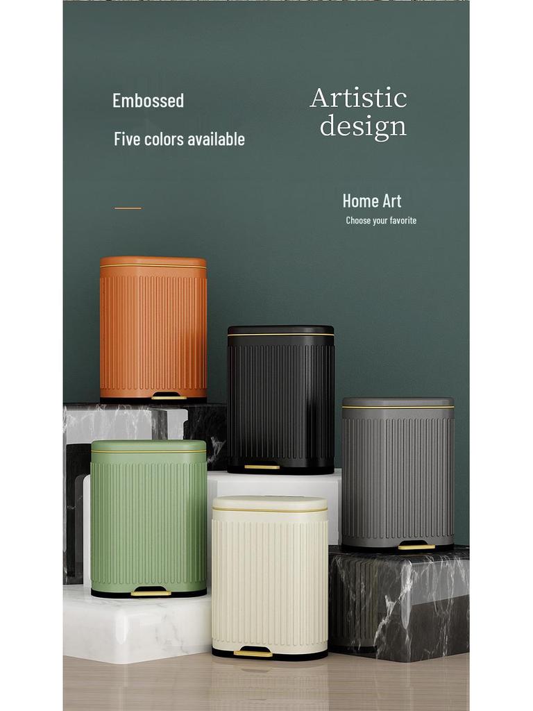 Stainless Steel Soft-Close Foot-Operated Trash Can for Kitchen, Living Room, and Bathroom