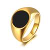 JeeMango Trendy Titanium Stainless Steel Fine  White Shell Rings Bridal Wedding Engagement Ring Jewelry For Women R20069