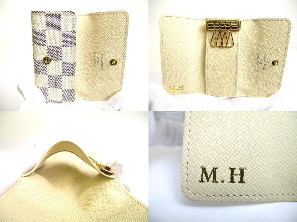 Authentic LOUIS VUITTON Damier Azur Leather Multicles 4 Key Chain #a559  Refurbished