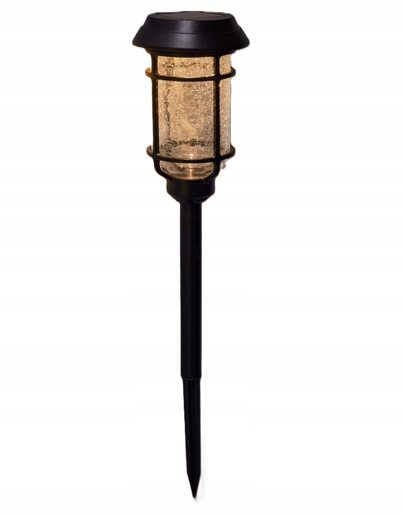 Lampka Solarna Ogrodowa Wbijana LED Zmienne Kolory Czarna 42cm 1szt