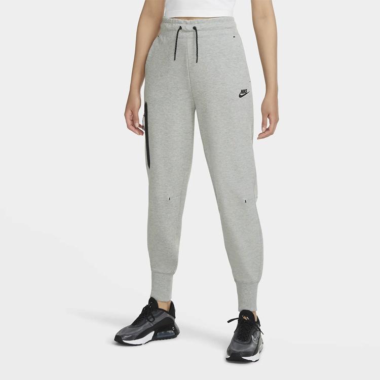 (WMNS) Nike Sportswear Tech Fleece Zipper Slim Fit Bundle Feet Sports Pants/Trousers/Joggers Dark Grey Women's CW4293-063