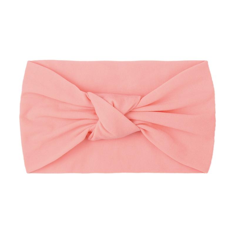 Summer Children's Headgear Baby Solid Color Nylon Knotted Wide Edge Headband Soft Double Knotted Headband
