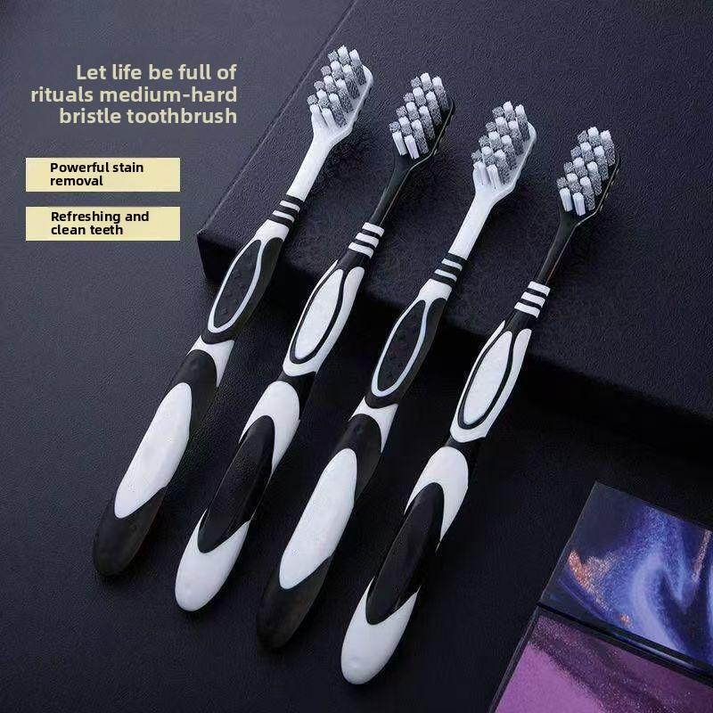 Medium Hard Bristle Toothbrush for Home Use with Ergonomic Design and Powerful Stain Removal