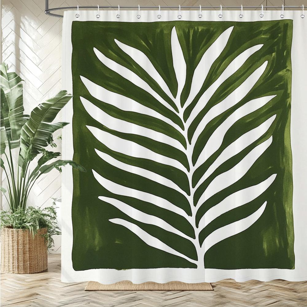 Modern Minimalist Art Leaves Pattern Shower Curtain Bath Curtain Plant Printed Bathroom Curtains For Home Decoration Curtain