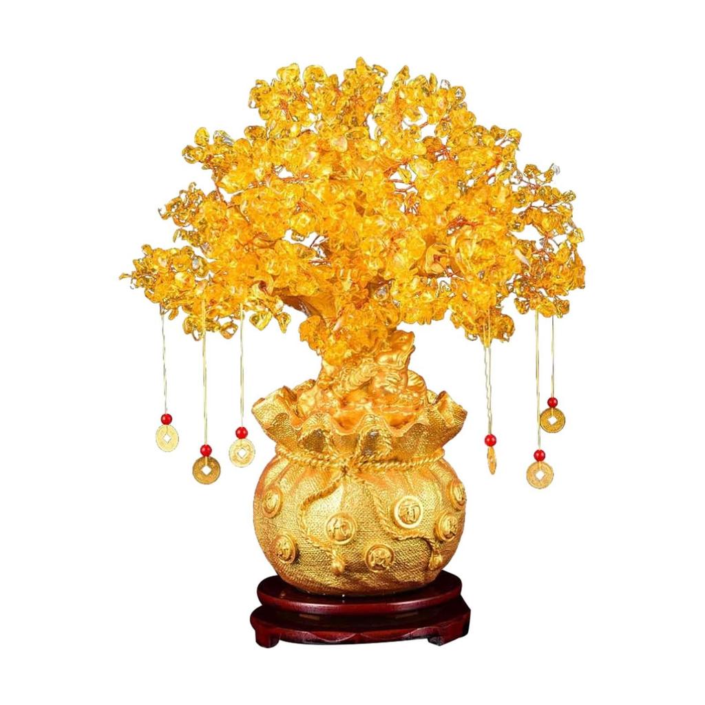 Money Tree Statue Lucky Tree Figurine for Birthday Gift Study Room Bookshelf