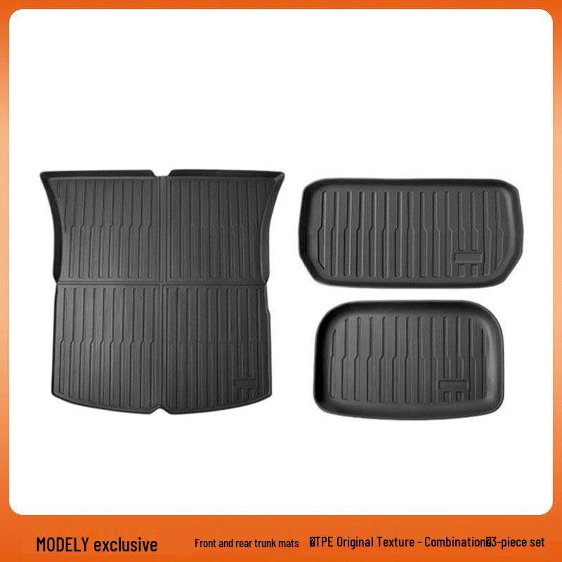 Tesla Model 3/Y Front & Rear Waterproof Trunk Mats - Original TPE Texture Accessories