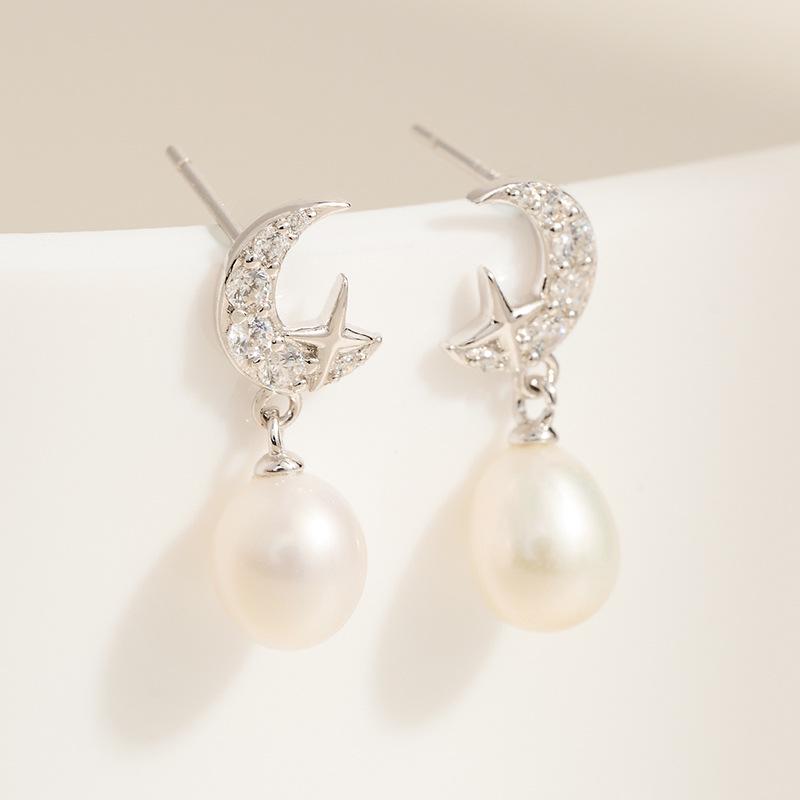 925 Sterling Silver Star and Moon Earrings: Elegant, Versatile Studs for Women
