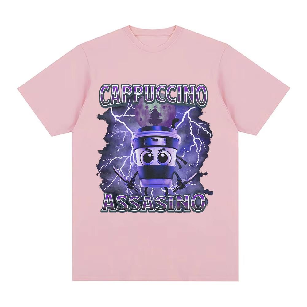 

2025 new model Cappuccino Assasino Italian Brainrot FunnyTshirt Men Women Fashion Vintage Tshirts Male Casual Humor T Shirt S