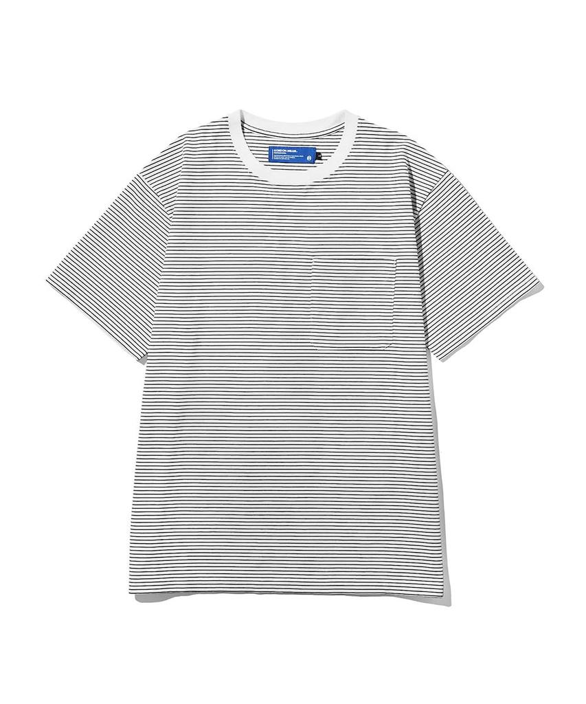 GORDON MILLER Short Sleeve Border Pocket M Size 1750815 Men's T-Shirt White/Black