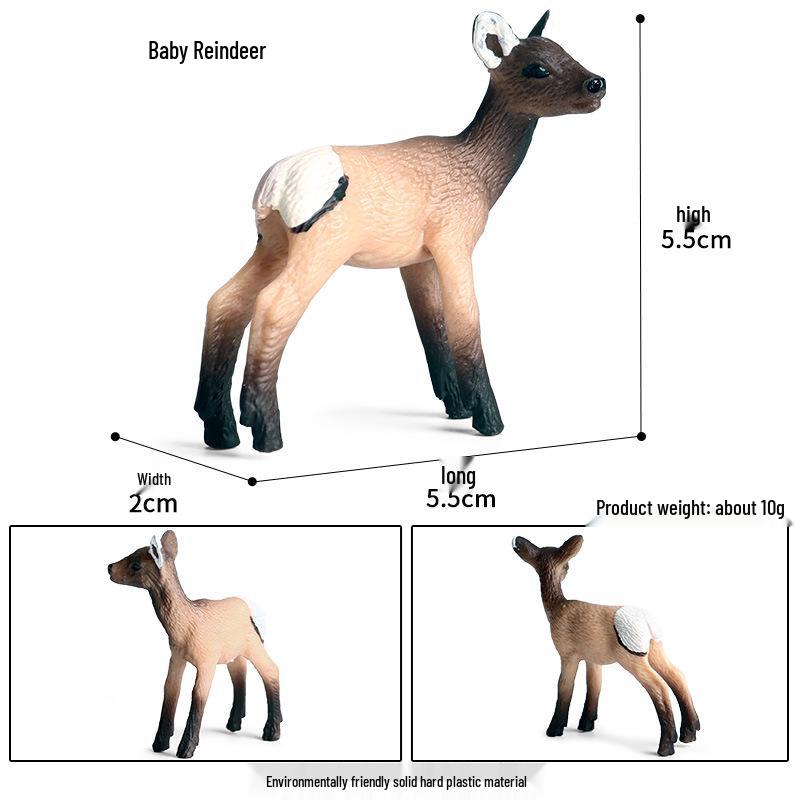 Wildlife Deer Model: Educational Small Reindeer Toy for Kids - Plastic Christmas Ornament