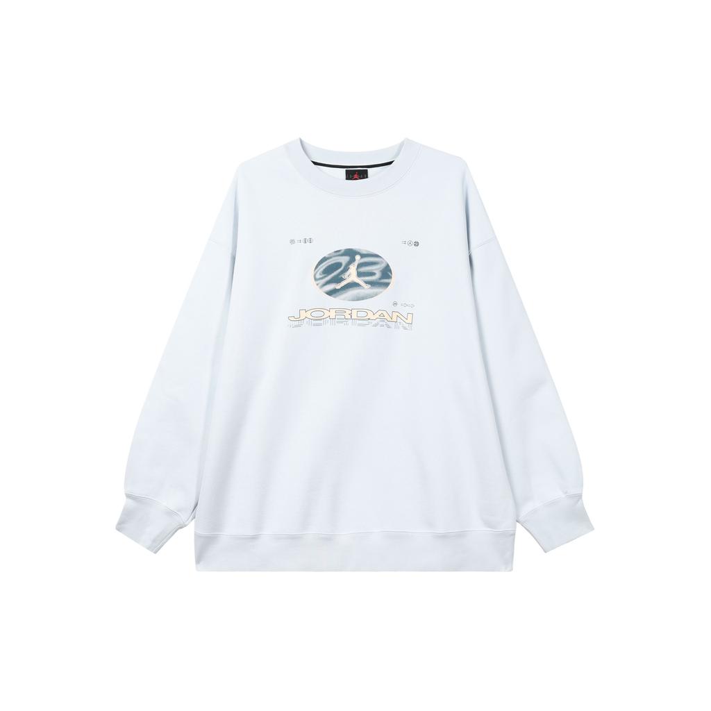 Jordan Fearless Letter Print Fleece-Lined Casual Loose Sweatshirt Women Tops Purple Blue FV4021-423