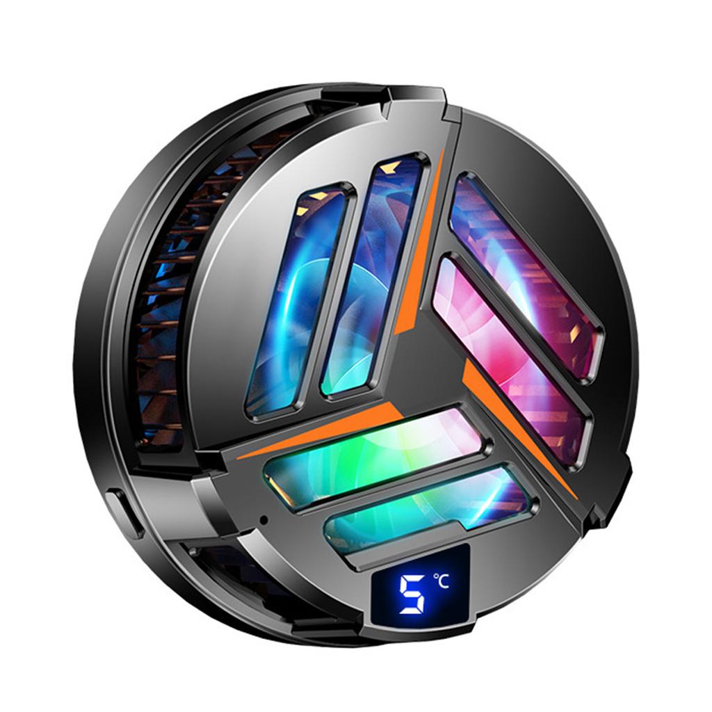 Cell Phone Cooler Magnetic Absorption Semiconductor Cooling Fan Mobile Phone Radiator Digital Display for Playing Games
