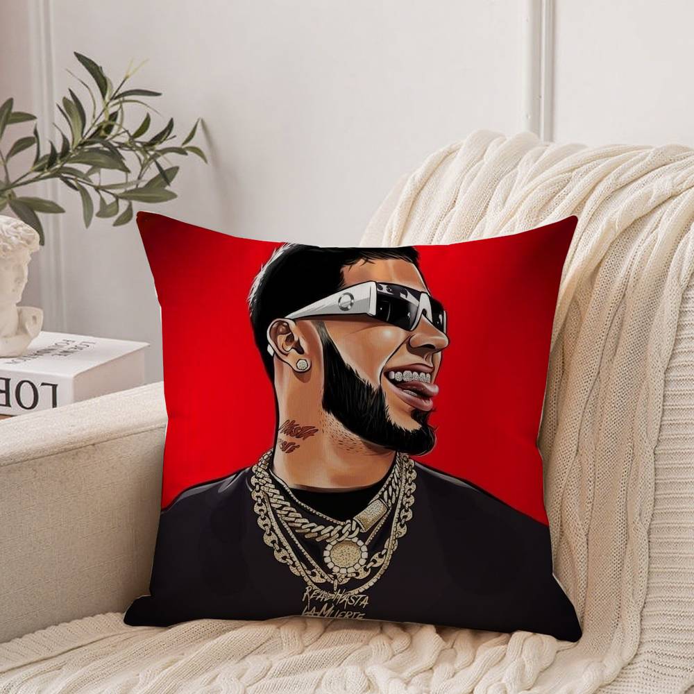 Famous Rapper Anuel AA Pillow Case Home Decor Throw For Sofa Bed Car Room Decor Gift Idea