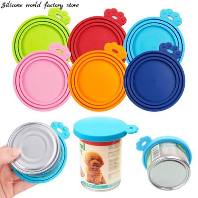 Silicone World Silikon Dosen Deckel 3 in 1 Wiederverwendbar Lebensmittel Lagerung Frisch Halten Abdeckung Dosen Deckel Tierfutter Dosen Box Abdeckung Silikon Dosen Deckel