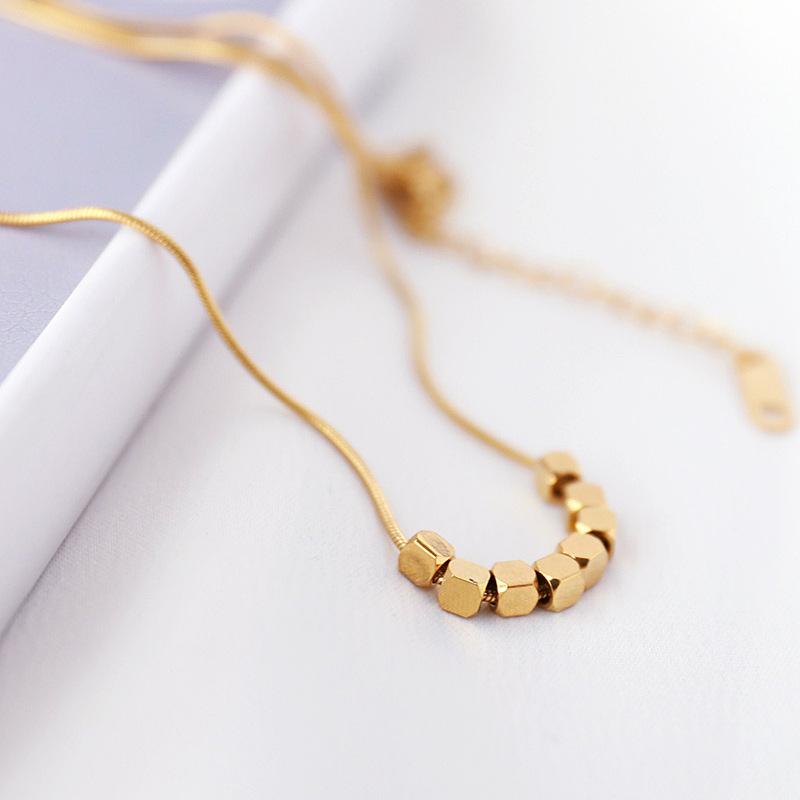 Ramos Simple Geometric Metal Small Square Pendant Stainless Steel Necklace For Girl Jewelry Woman’s Non Fading Clavicle Chain