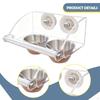Bird Feeder for Cage Stainless Steel Bowls Transparent Acrylic Spillproof Perch Feeding Station