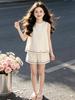 Girls' Embroidered Vest & Shorts Summer 2026 Two-Piece Set - Medium & Large Sizes