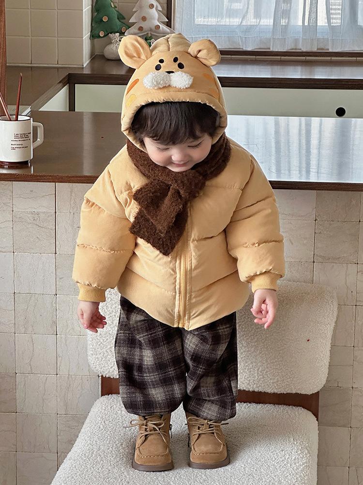 Winter Western style Thick Warm Cute Cartoon Little Tiger Cotton Jacket Baby Winter Outerwear