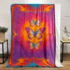 Radiant Butterfly Trio Art Blanket Flannel Blanket for Bedroom, Living Room, Sofa, and Nap Sofas.