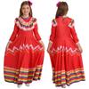 Kids Girls Mexican Traditional Jalisco Folk Dance Dress Halloween Costume with Flower Hair Clip