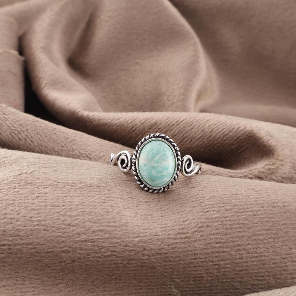 Amazonite Jewelry, 925 Solid Sterling Silver, Handmade Attractive Ring, Boho Amazonite Gemstone Spiritual Ring For Women