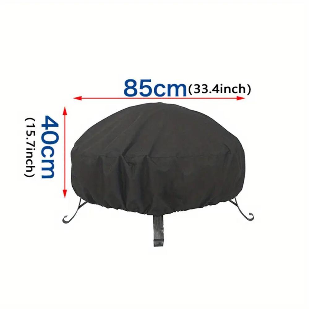 

Outdoor Dust Rain Proof Sunscreen Fire Pot Black Cover Oxford Cloth Material 85cm/33.46in