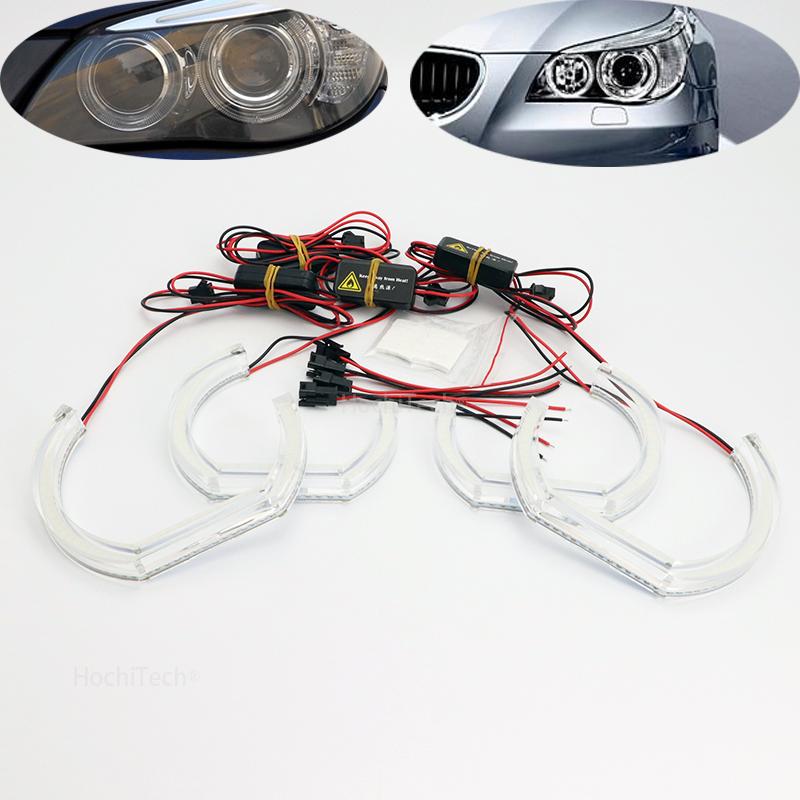 Anneaux Halo Yeux d'Ange LED Ultra Lumineux, Excellent Style DTM, pour BMW E60 E61 520i 525i 530i 540i 545i cape i M5 Pre LCI 2003-2010