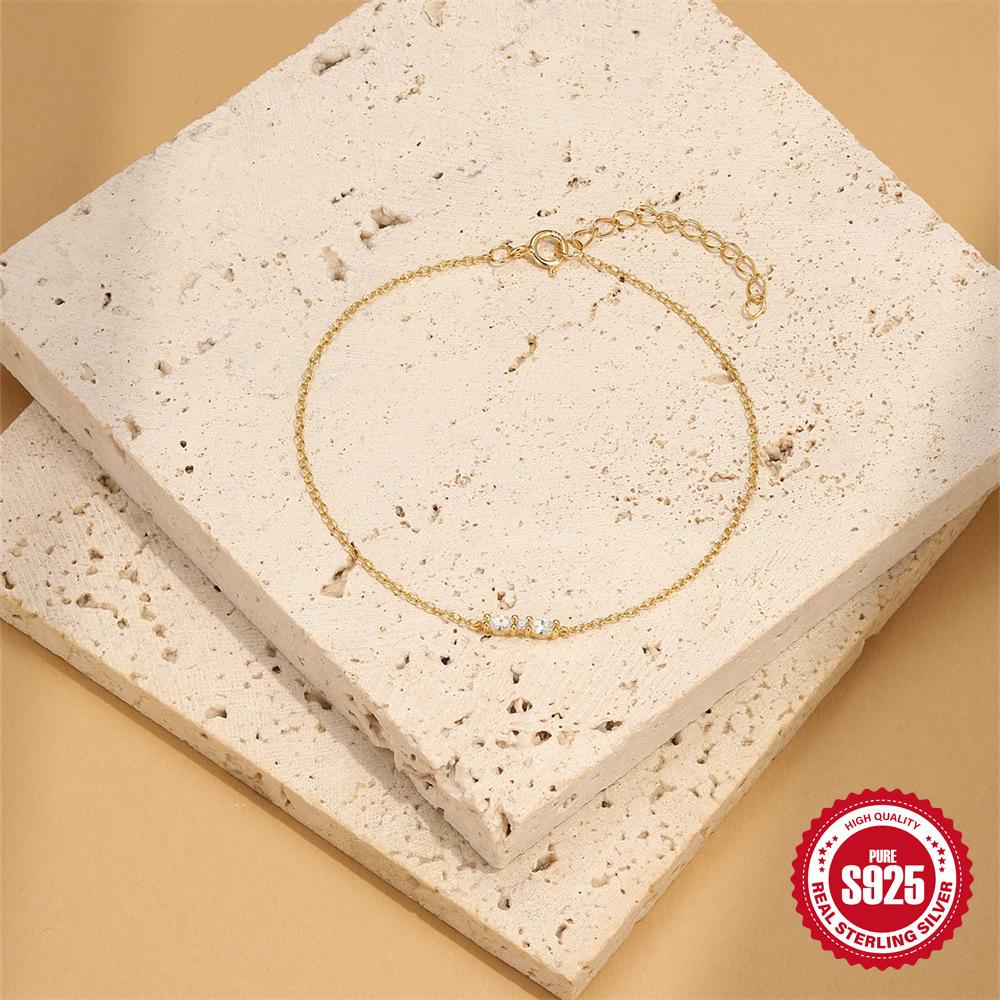 S925 Sterling Silver Horse Eye Splicing Diamond Versatile Fashion Bracelet Simple Commuter Bracelet Bracelet