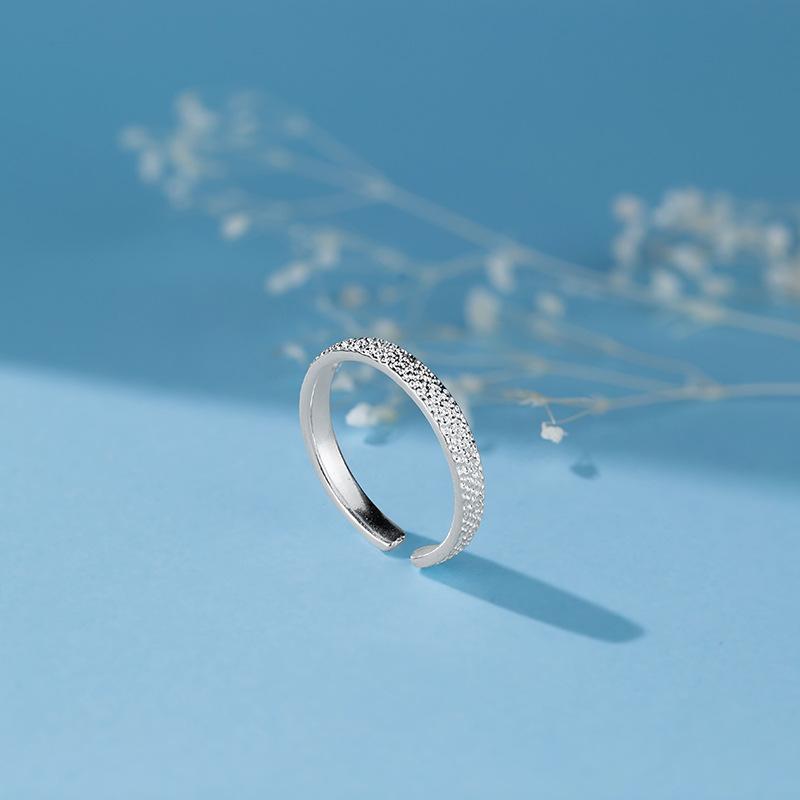 Minimalist Matte Brushed Ring, Feminine Plain Ring, Ring Ins Opening Adjustable Index Finger Ring