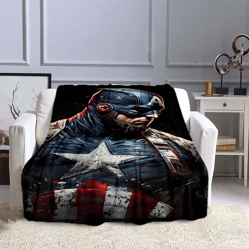 Captain America Printed Blanket Children Adult Blanket Soft and Warm Bedding for Bed Sofa Outdoor Travel Cover Blanket