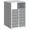 1 Ton Waste Bin Enclosure Gray 72 X 81 X 115 Cm Steel