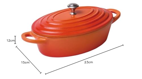 Yamaco Healthy Cooking Pot, Oval, Orange, 600ml, 783359