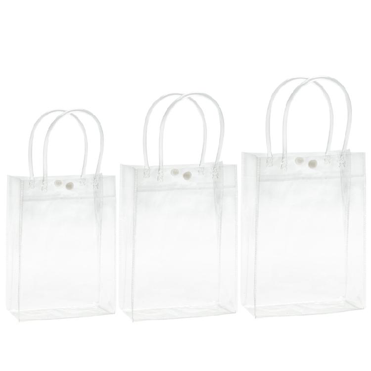 Clear PVC Gift Bag with Handle Reusabled Transparnt Gift Wrap/Shopping Bag