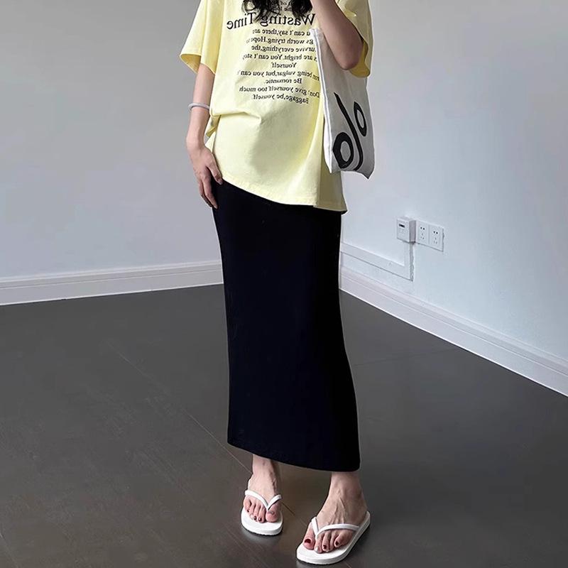 

Spring/Summer Maternity Bodycon Skirt - Plus Size & Petite, Gentle Fit on Stomach M (90-110 jin) чорний