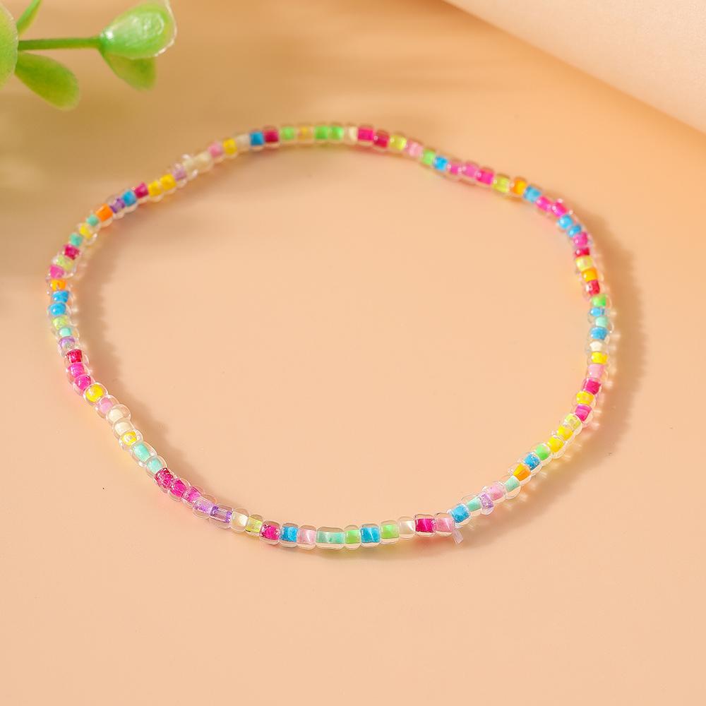 Bohemian Handmade Colorful Beads Anklet Summer Beach Beaded Ankle Bracelet Women Girls Holiday Jewelry Gifts