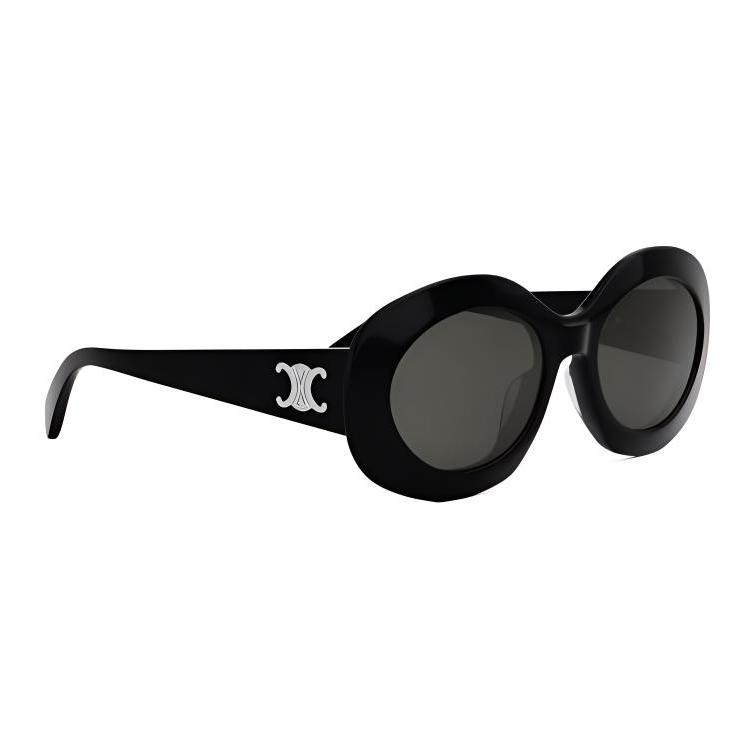 Celine Logo Oval Sunglasses Women Sunglasses Black CL40292U01A
