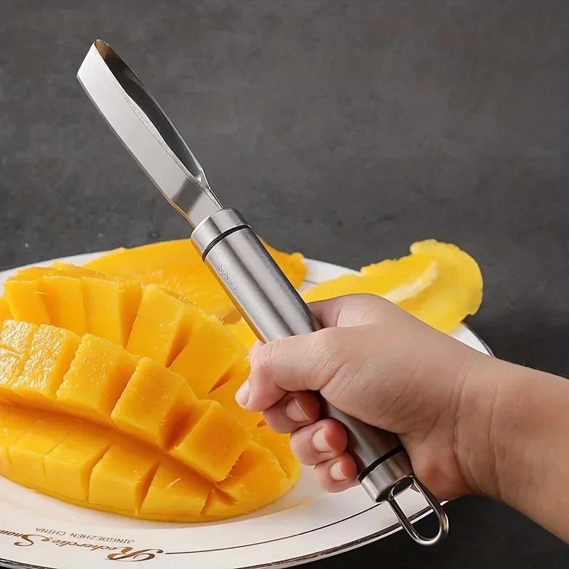 Stainless Steel Mango Quick Corer Multifunctional Meat Remover Kitchen Gadget Pineapple Corer Fruit Knife Peeling Knife Cooking