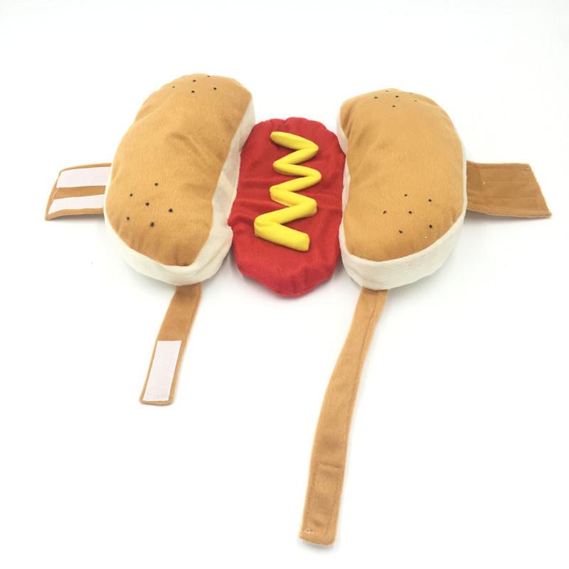 Pet Funny Clothes Hot Dog-shaped Attire Cartoon-style Dog and Cat Outfits for Hamburgers Halloween Teddy Bear Warm Coat