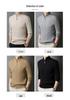 2024 Winter Men's Wool Sweater: Solid Color Jacquard Knit, Warm Thickened Half-Zip
