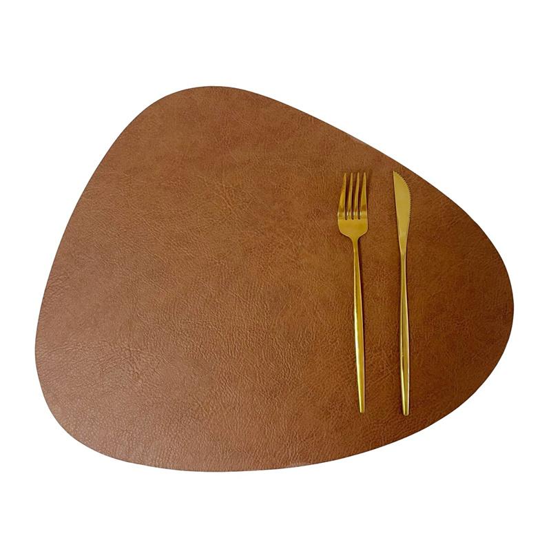 PU Leather Thickening Heat Insulation Dining Table Mat Waterproof Oil Proof Western Food Mats Hotel Table Decoration Accessories