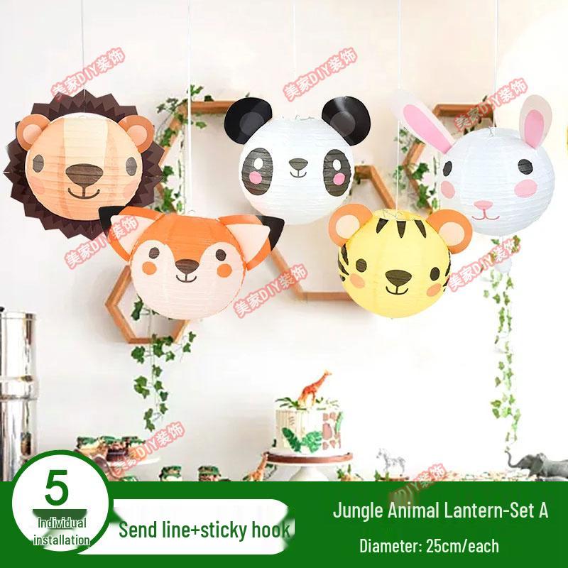 Spring Tropical Fruit Party Ceiling Decorations: Pineapple, Strawberry, Apple, and Grape Honeycomb Balls