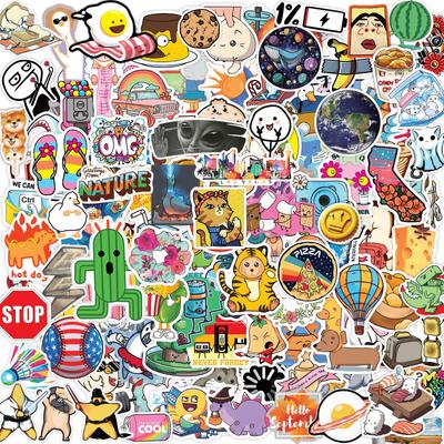 50/100x Scrapbook Kawaii Aufkleber, wasserfest, lustig, trendig, Mädchen, Erwachsene, niedlich, Essen, Tiere, Cartoon, Aufkleber für Wasserflasche