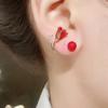New Red Earrings for Women Tulip Earrings Japanese and Korean Light Luxury Flower Back-hanging Earrings