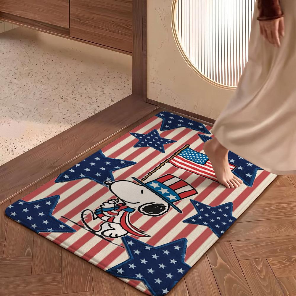 Snoopy Patriotic Parade Theme Rug Durable Stainresistant Easyclean Carpet For Kids Bedroom Play Area Home Party Decor Christmas Gift