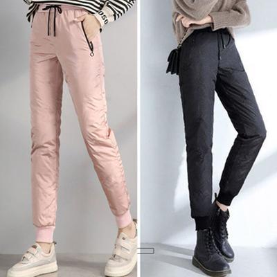 Winter Warm and Windproof Women's Down Cotton Pants Casual Pants