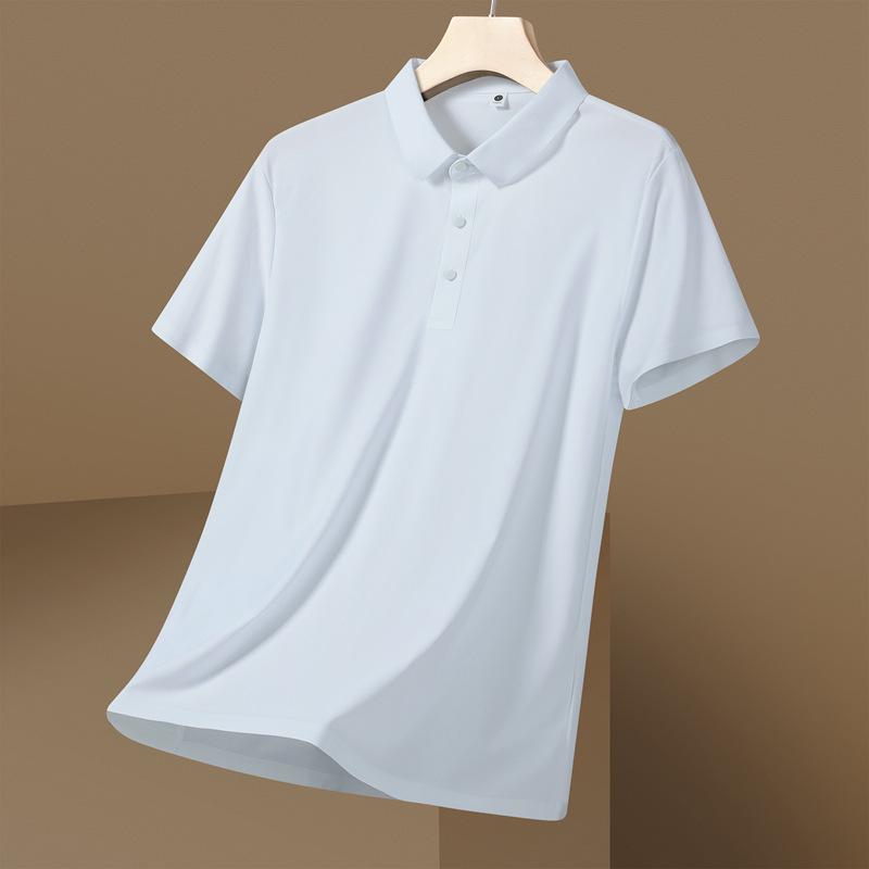

Ice Silk Seamless Women s Polo Shirt: Solid Color, Lightweight, Luxurious Feel for Summer 4XL