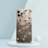 Gold Pink Rose Glitter Hearts Luxury Phone Case For iPhone 16 15 14 13 12 11 Pro Max XS X XR SE 7 8 Plus Silicone Clear Cover