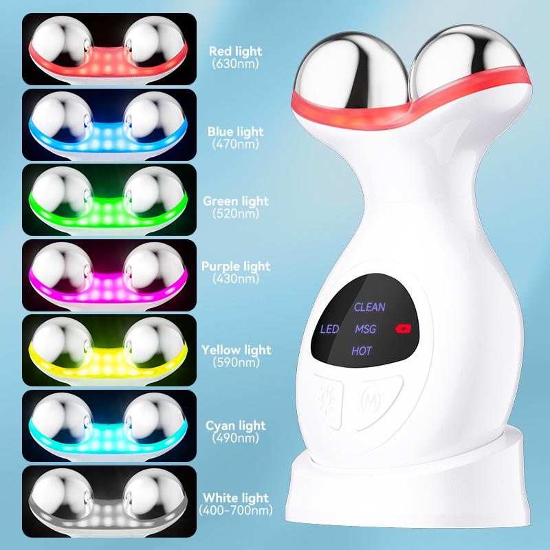 Multifunctional Neck & Face Beauty Massager with LED Light Therapy