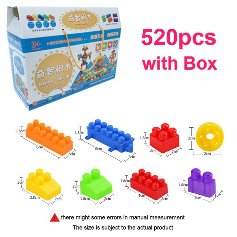 

Детские строительные блоки, игрушки для сборки, собирает частицы, красочные кирпичные игрушки, креативный набор для самостоятельной сборки кирпичей, игрушка для детей, подарок 520 Pcs With Box